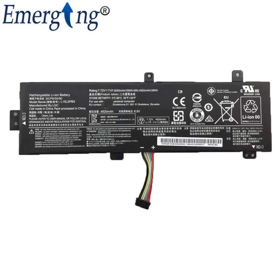 7.72V 39Wh  New Laptop Battery L15L2PB5 for Lenovo  XiaoXin 310-15IKB 510-15IKB L15M2PB5 L15M2PB3