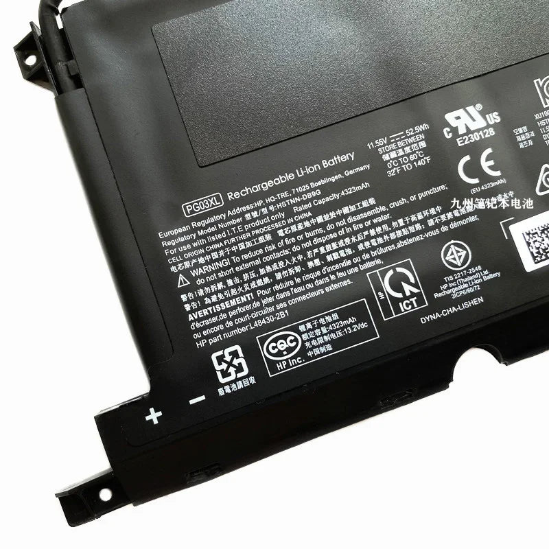 11.55V Original  Laptop Battery PG03XL For HP Pavilion15-DK 15-dk0125TX  831758-005 831532-422 HSTNN-DB9G L48495-005