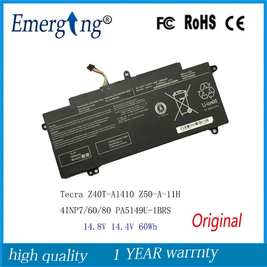 New Laptop Battery for Toshiba Tecra Z40T-A1410 Z50-A-11H 4INP7/60/80 PA5149U-1BRS