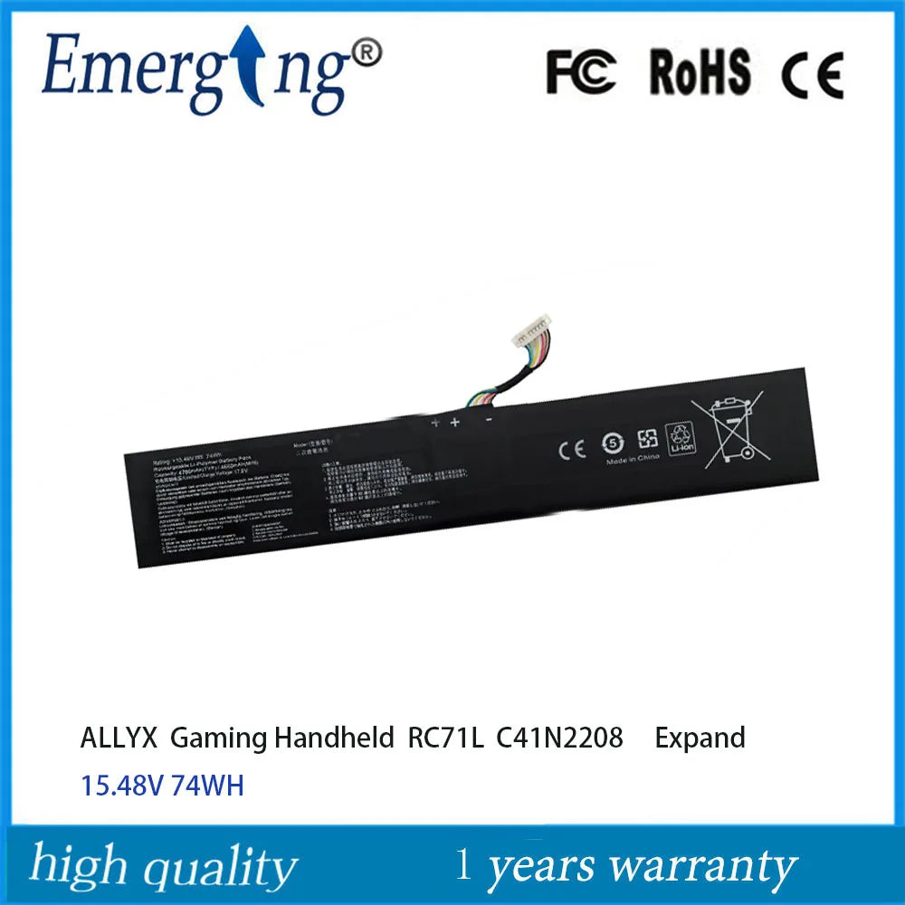 15.48V 74Wh Battery C41N2208 For ASUS ROG ALLY Gaming Handheld series of RC71L/PC71L Expand high capacity of 74Wh mod upgrade