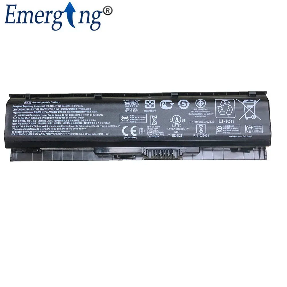 10.95V 62WH New Laptop Battery PA06 For HP Omen 17-w000 17-w200 17-ab000 17t-ab200 HSTNN-DB7K 849571-241 849911-850