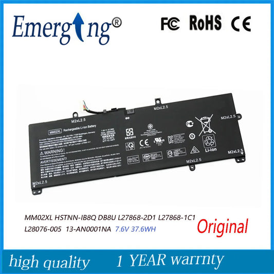 7.6V 37.6WH Original MM02XL Laptop Battery for HP Pavilion 13-AN0001NA 13-AN HSTNN-IB8Q L28076-005