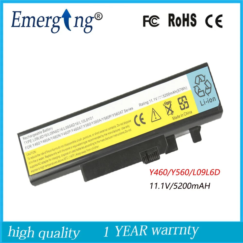 11.1v 5200mah Japanese Cell New Laptop Battery for lenovo   Y550 Y460 Y460A Y560 L09N6D16