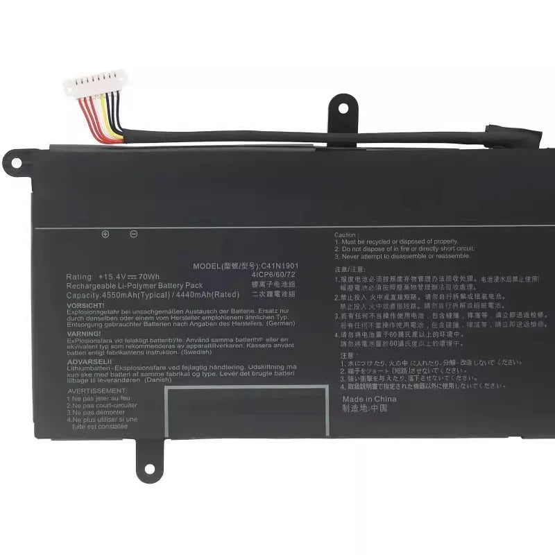 15.4V 70Wh C41N1901 Laptop Battery For Asus  ZenBook Pro Duo UX481 UX481FL-B7611 4ICP6/60/72 BM099R