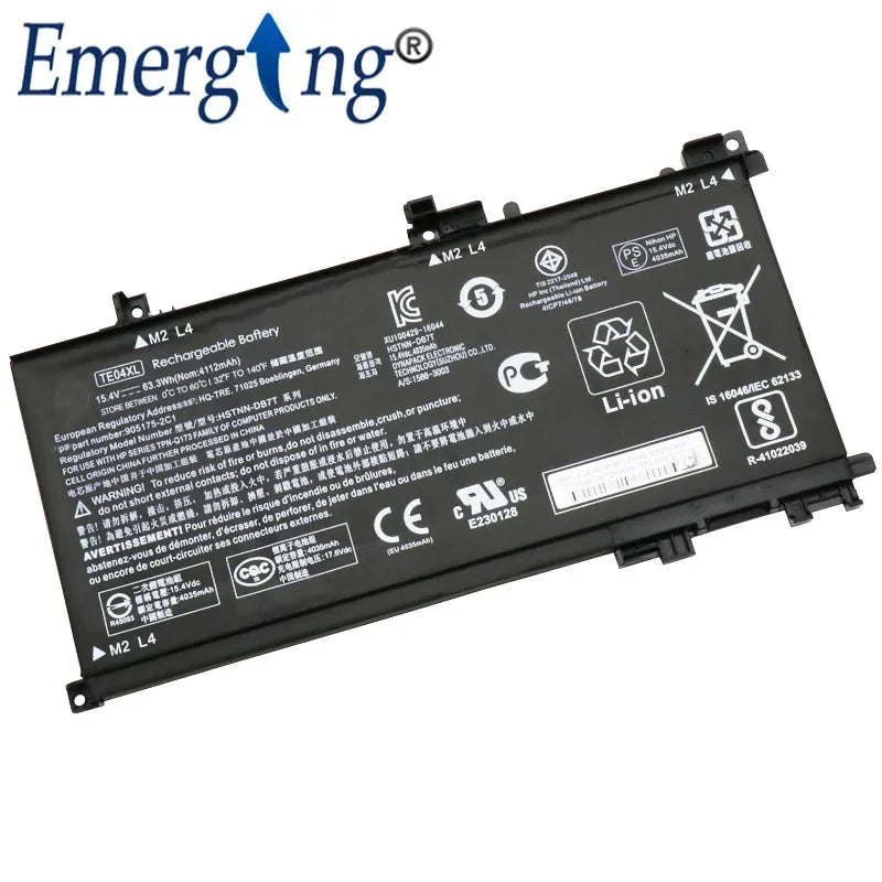 15.2V 63.3WH New Laptop Battery TE04XL for HP OMEN 15-AX 15-AX033DX AX020TX BC219TX 905277-555 HSTNN-UB7A TPN-Q173