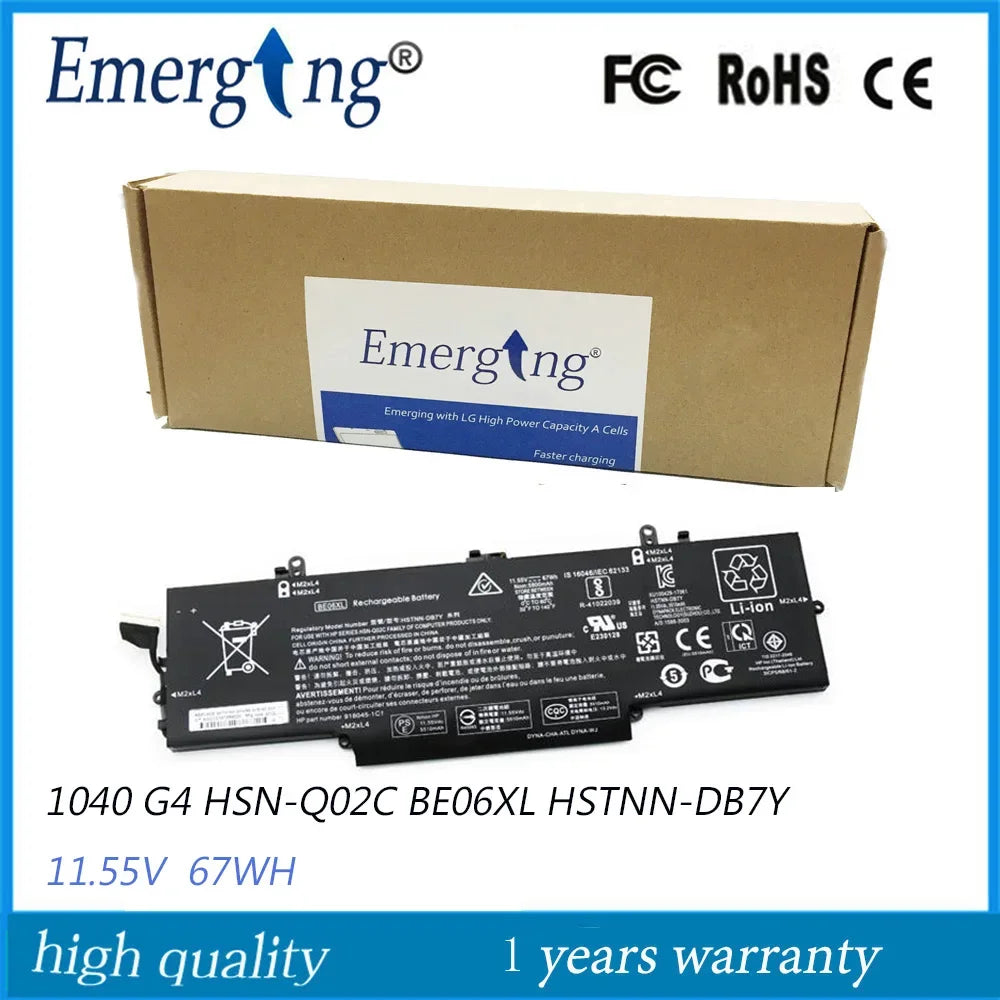 11.55V 67Wh Original BE06XL Laptop Battery for HP EliteBook 1040 G4 series 918045-1C1 918045-271 918108-855  HSTNN-DB7Y IB7V