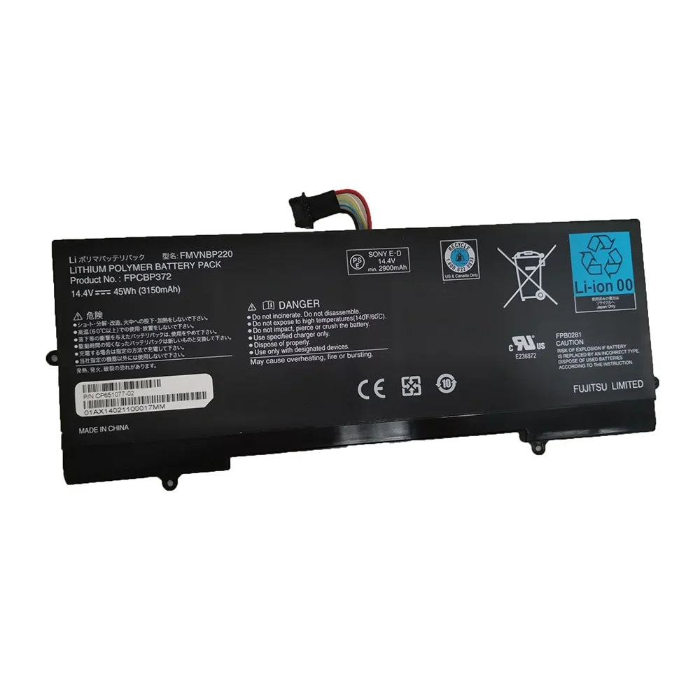 14.4V 3150mAh 45Wh Laptop Battery FPCBP372 FMVNBP220 For FUJITSU LifeBook U772 FPB0281