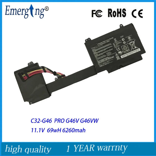 11.1V 69Wh New Laptop Battery for ASUS C32-G46 G46 G46V G46VW Ultrabook PRO