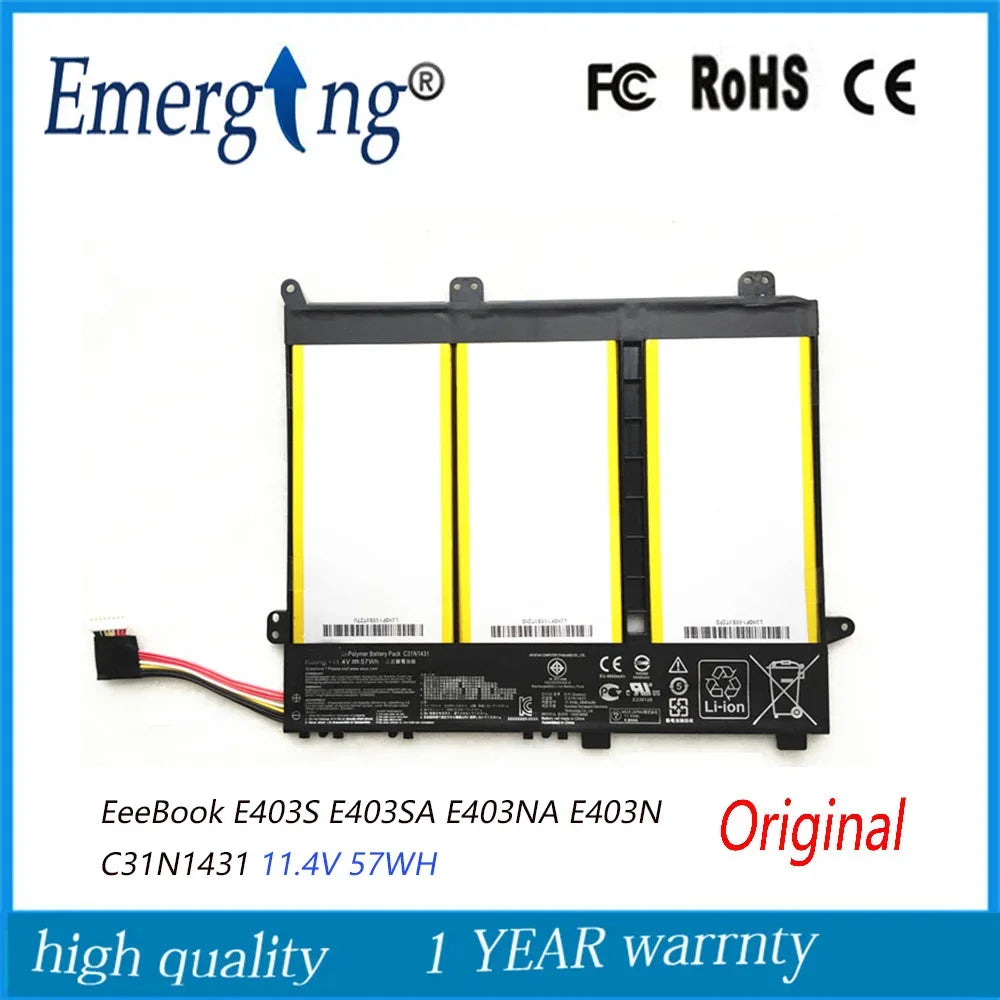 11.4V 57Wh New  Laptop Battery C31N1431 for ASUS EeeBook E403S E403SA E403NA E403N