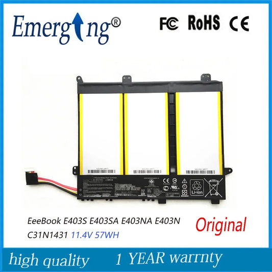 11.4V 57Wh New  Laptop Battery C31N1431 for ASUS EeeBook E403S E403SA E403NA E403N