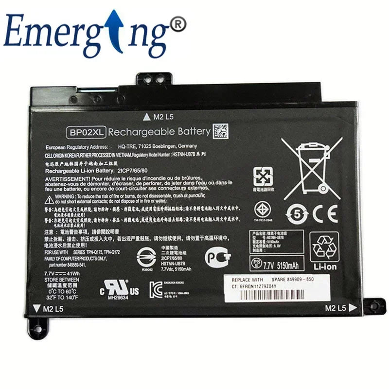 7.7V  41WH New Original Laptop Battery BP02XL for HP Pavilion PC 15 15-AU 849909-850 (F9-21) 849569-421 HSTNN-LB7H BP02041XL