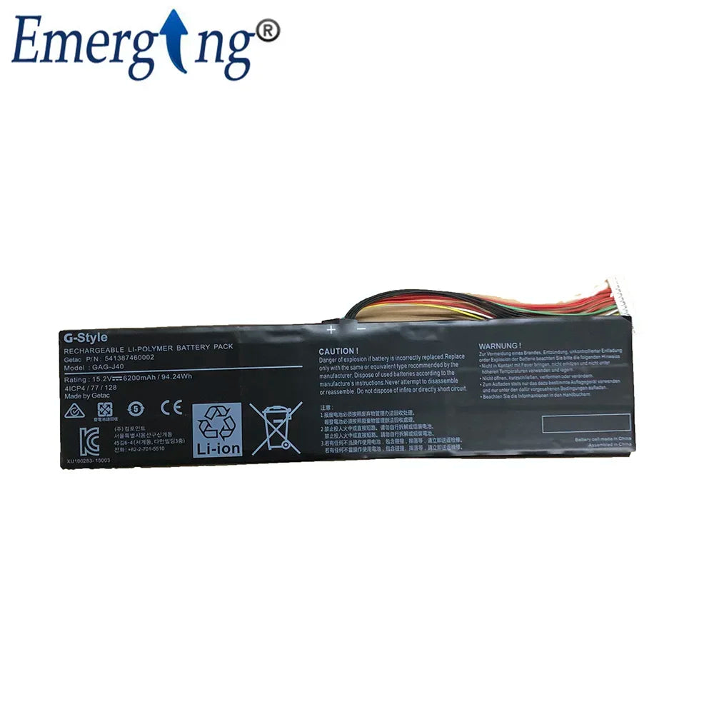 15.2V 94.24WH New Laptop Battery GAG-J40 For Gigabyte Aorus X7 Dt V7 V8 V6 Getac  14-W-CF2 14-P64WV6 541387460003