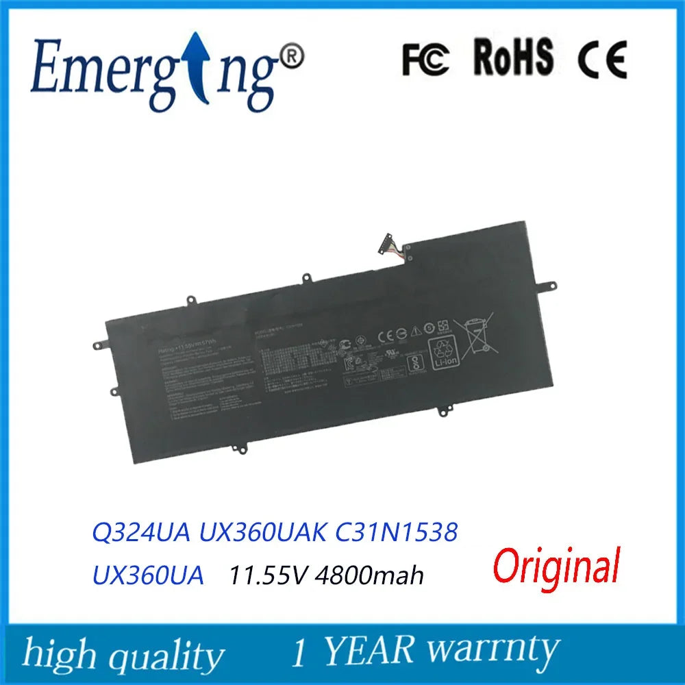 11.55V 57WH Original New Laptop Battery C31N1538 for ASUS ZenBook Flip Q324UA UX360UA UX360UA-C4010T UX360UA-1C Q324UAK C31Pq9H