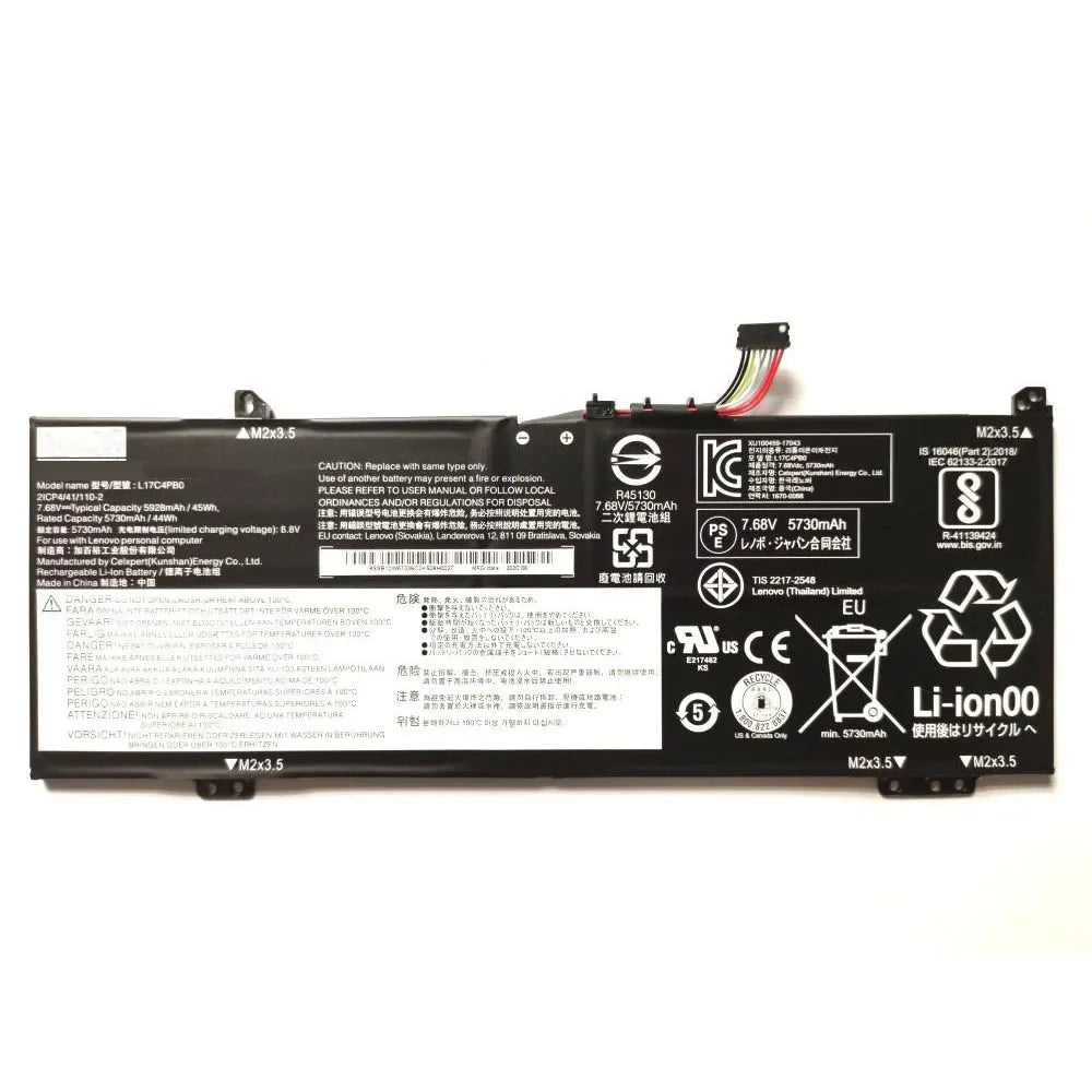 7.68V 45WH New Laptop Battery L17C4PB0 for Lenovo IdeaPad 530S Yoga 530-14 XiaoXin Air 14 15 14ARR 15IKBR 15ARR L17M4PB0