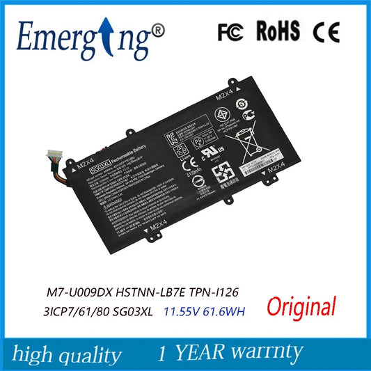 11.55V 61.6WH SG03XL Original Laptop Battery for HP  M7-U009DX HSTNN-LB7E TPN-I126 3ICP7/61/80