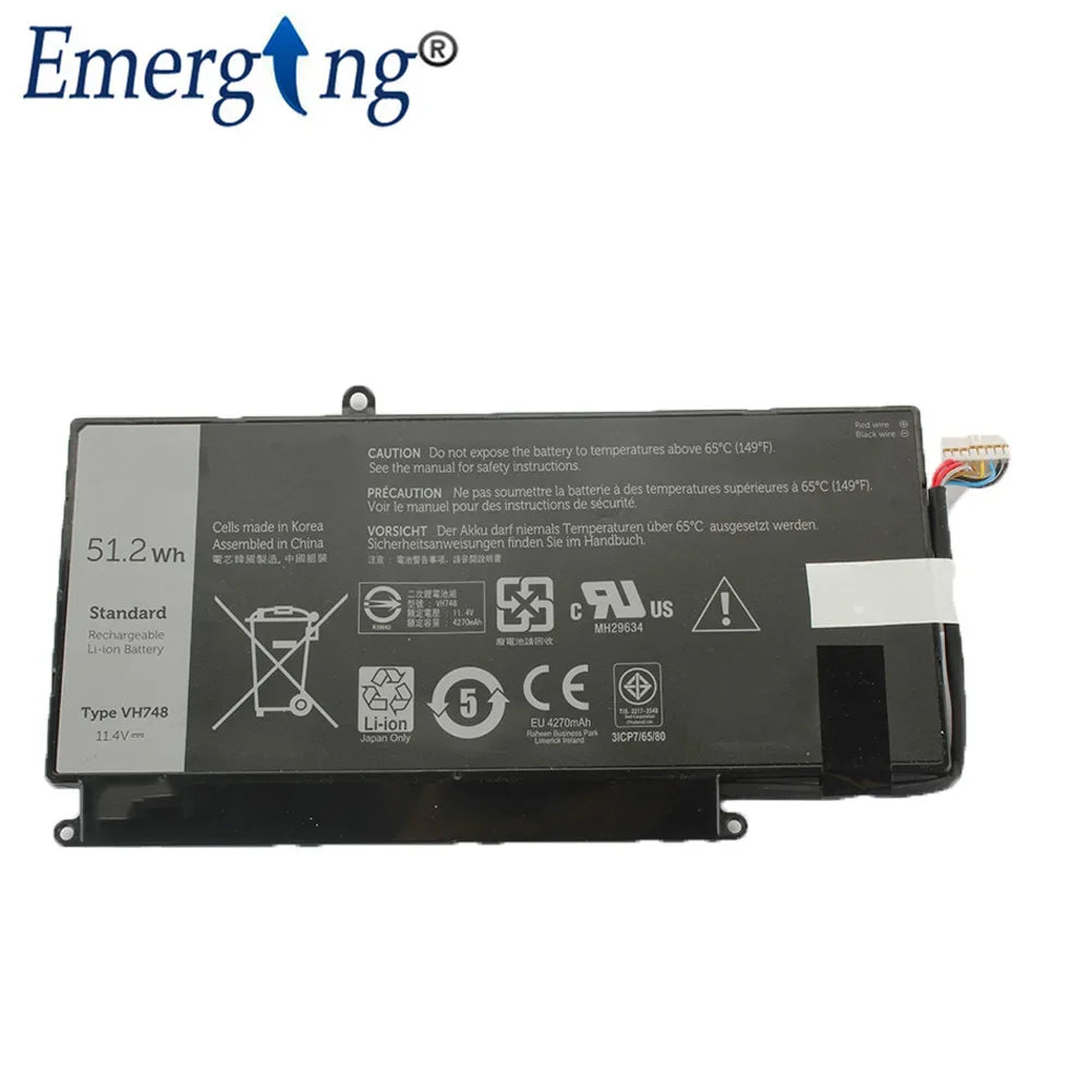 11.4V 51.2WH New Laptop Battery VH748  for Dell V5560 V5460  V5470 V5480  14-5439 Ultrabook